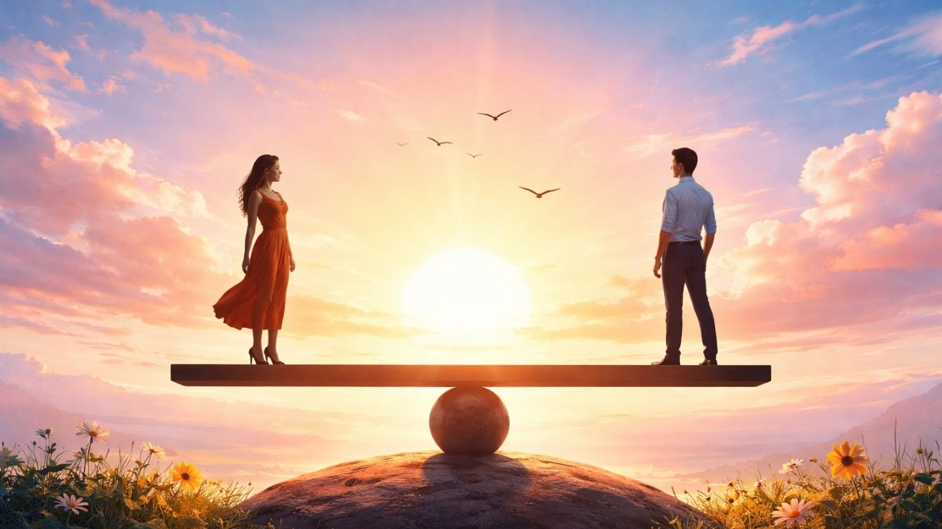 симболична концептуална илустрација за родова еднаквост и 8 март