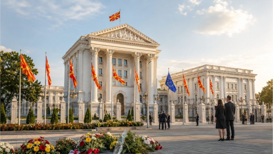 Свечена државна церемонија пред Владата на Македонија