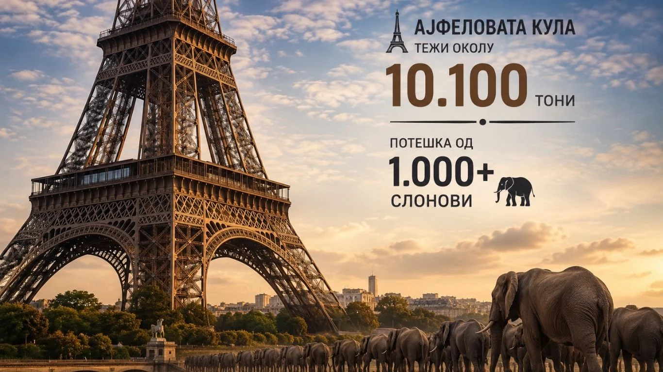 Ајфеловата кула е потешка од 1.000 слонови - интересен факт за симболот на Париз