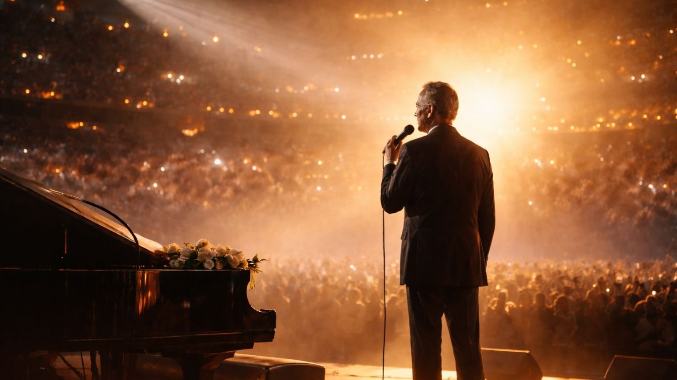 Андреа Бочели на сцена - симбол на музика, време и достоинство