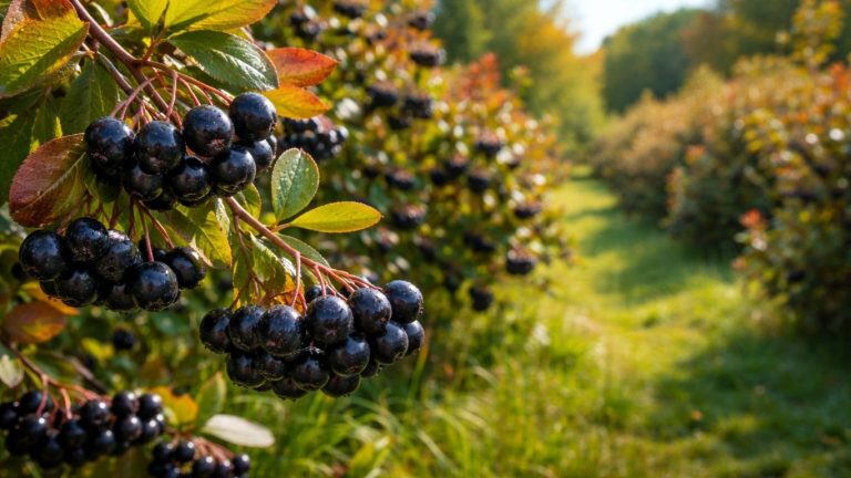Плодови и грмушка од аронија во природна градина