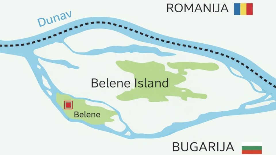 Мапа на Belene Island