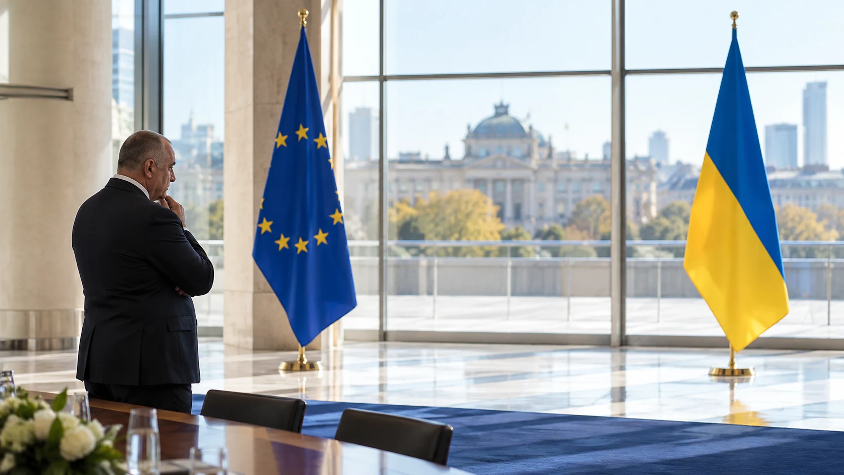 Бугарија однапред повлекува линија пред новата финансиска равенка за Украина во 2027 година. 70 милијарди евра засега се проценет недостиг, а не веќе усвоен пакет - но Радев веќе вели дека Софија нема да учествува.