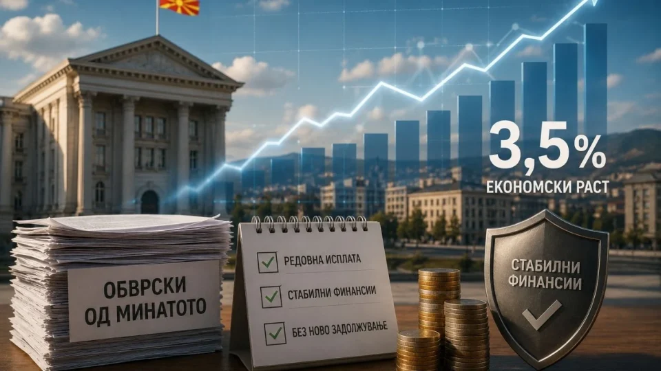 Мицкоски тврди дека нема ново задолжување од 350 милиони евра - вистинскиот тест е дали растот создава вредност поголема од цената на долгот.