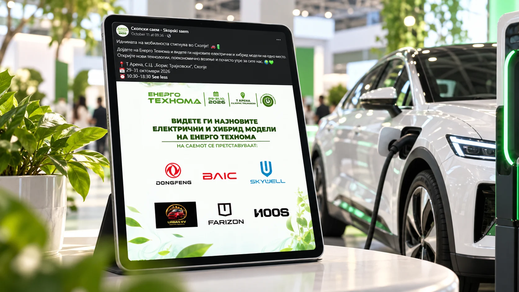 ЕНЕРГО ТЕХНОМА 2026 ја носи новата мобилност во Скопје BAIC, Dongfeng, Skywell, Farizon, NOOS и Urban EV