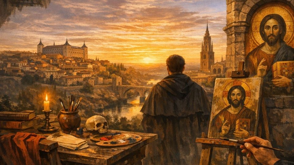 Ел Греко - концептуална слика инспирирана од патот од Крит до Толедо