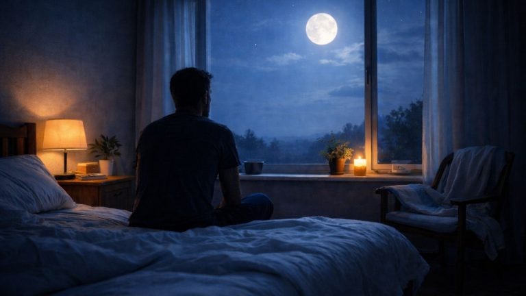 Мирна ноќна сцена со рано утринско светло како симбол на будење во 3 наутро