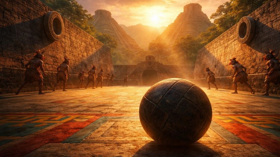 Мезоамериканска игра со топка – камено игралиште и гумена топка