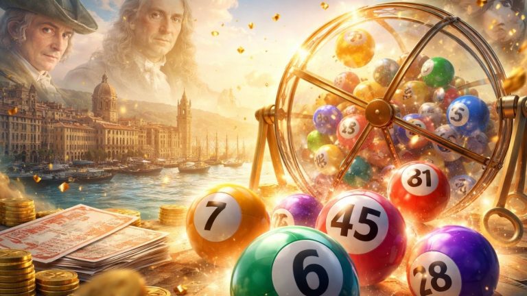 Концептуална илустрација на лото броеви како симбол на случајност и човечка надеж