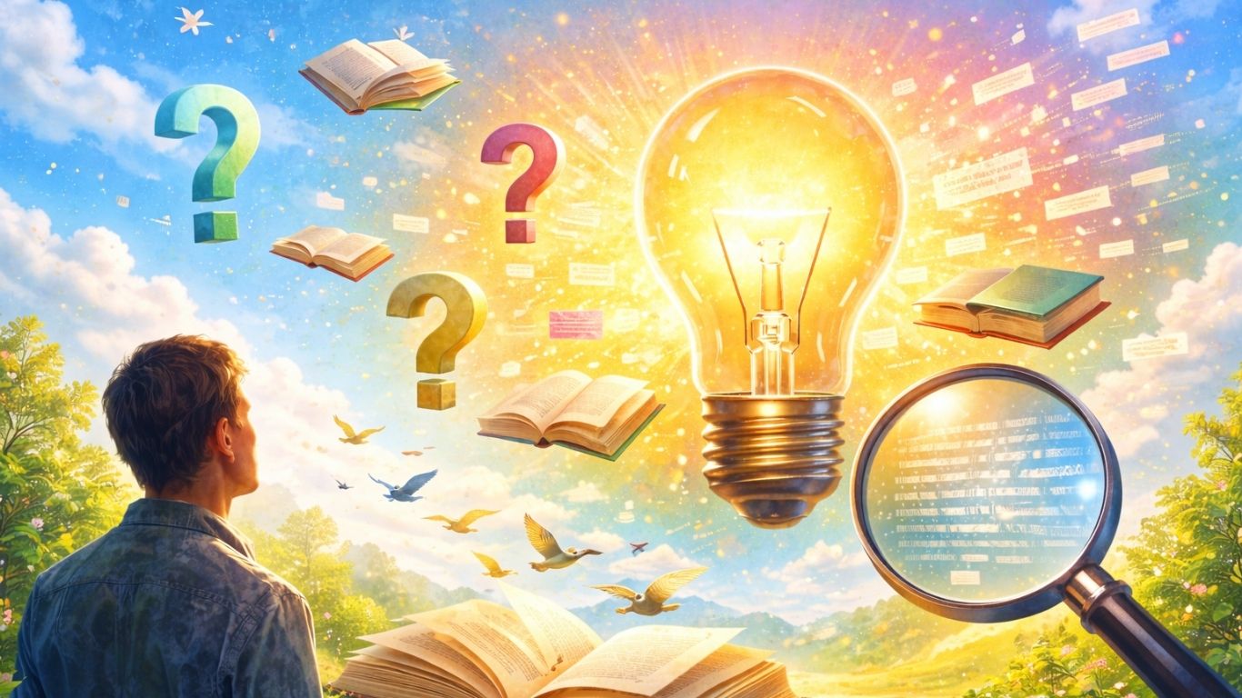 Концептуална слика за знаење и проверка на факти - светлина што осветлува информации