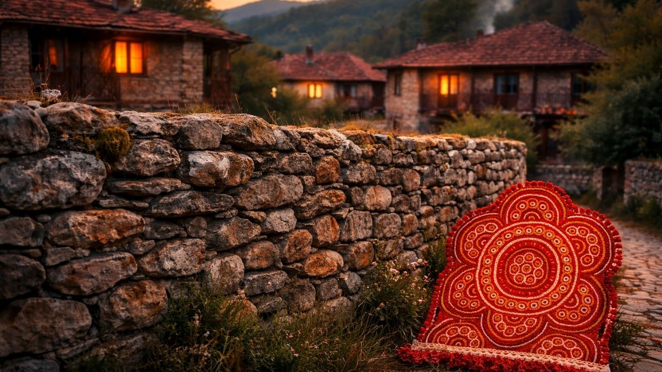 Традиционален камен дувар во македонско село како симбол на јазична и внатрешна заштита