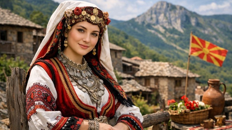 Македонско девојче во македонска традиционална носија