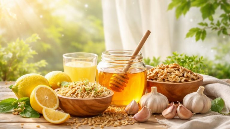 Природни состојки лимон, лук, мед и ореви како симбол на надеж и заблуди за лекување на рак