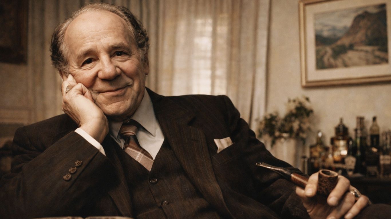 Концептуален портрет инспириран од Петре Прличко на театарска сцена во топла дневна атмосфера