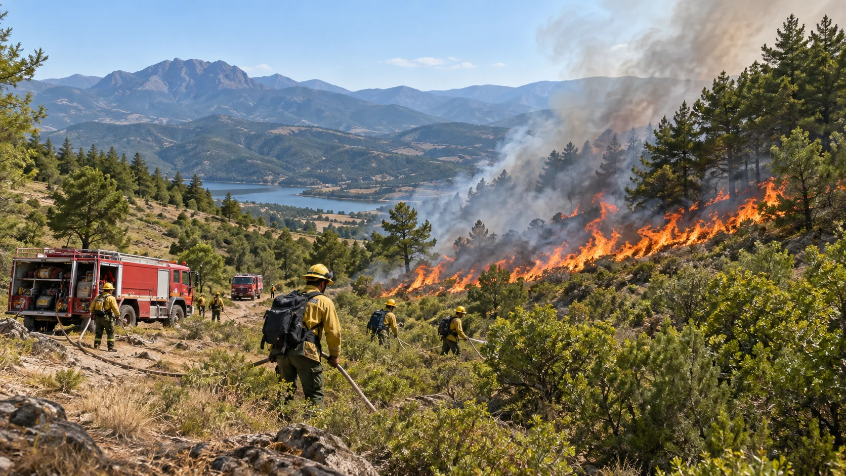 Горат шума и ниска вегетација и во Македонски Брод, Струга, Куманово и над Маврово.