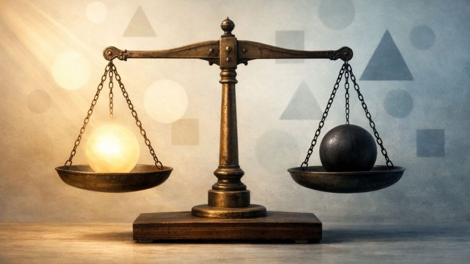 Концептуална вага како симбол на правдата и рамнотежата