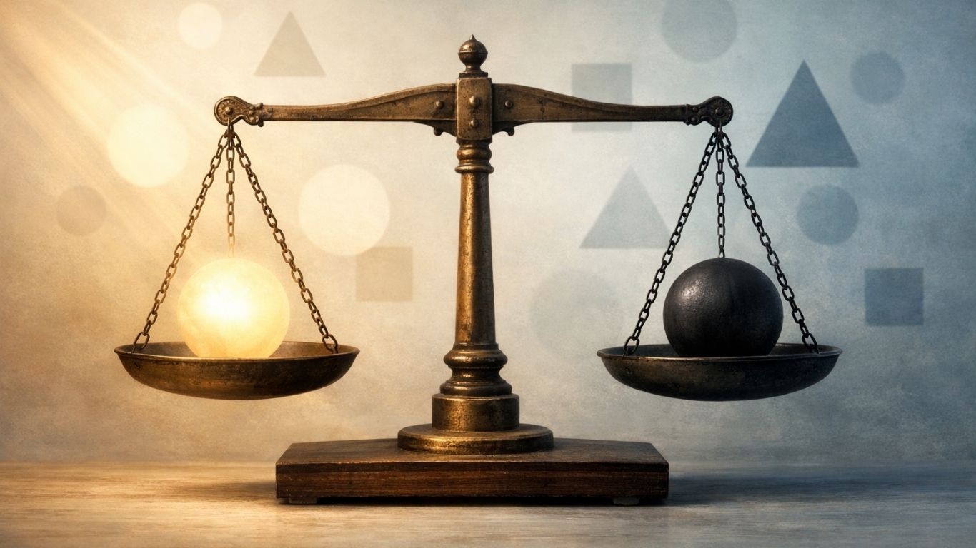 Концептуална вага како симбол на правдата и рамнотежата