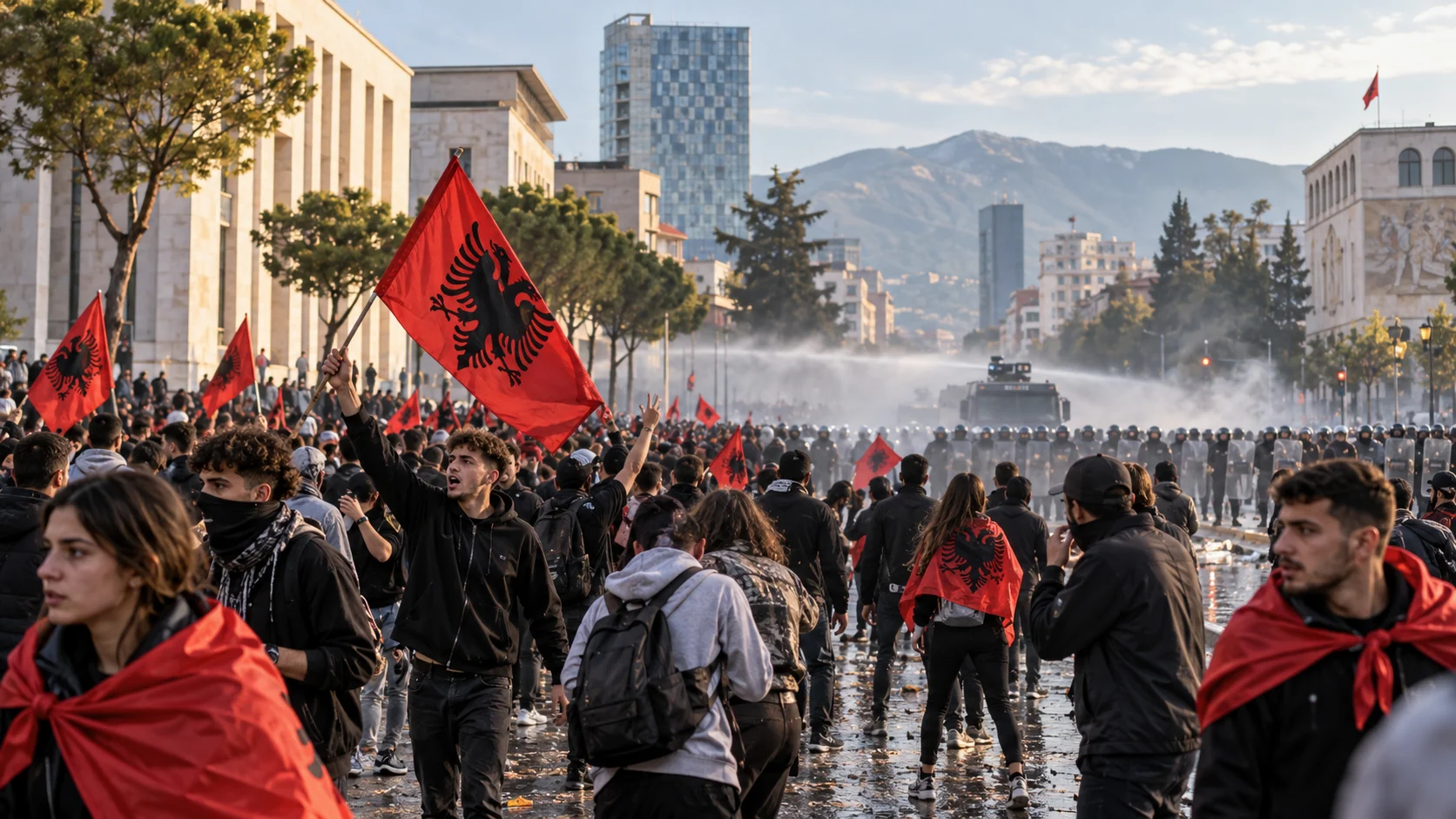 Четврти ден улиците на Албанија се полни со студенти и демонстранти, а протестите од Тирана веќе се проширија низ земјата. Она што започна со барања за подобро образование сега е многу поширока политичка криза - со повредени, судири и отворено барање за оставка на Еди Рама.