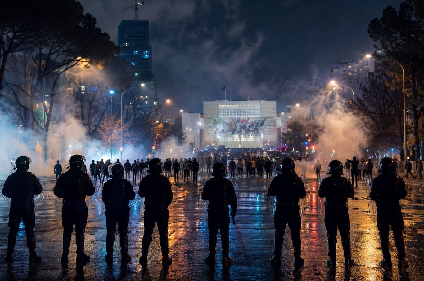 Судири во Тирана - протестот на опозицијата прерасна во насилство 