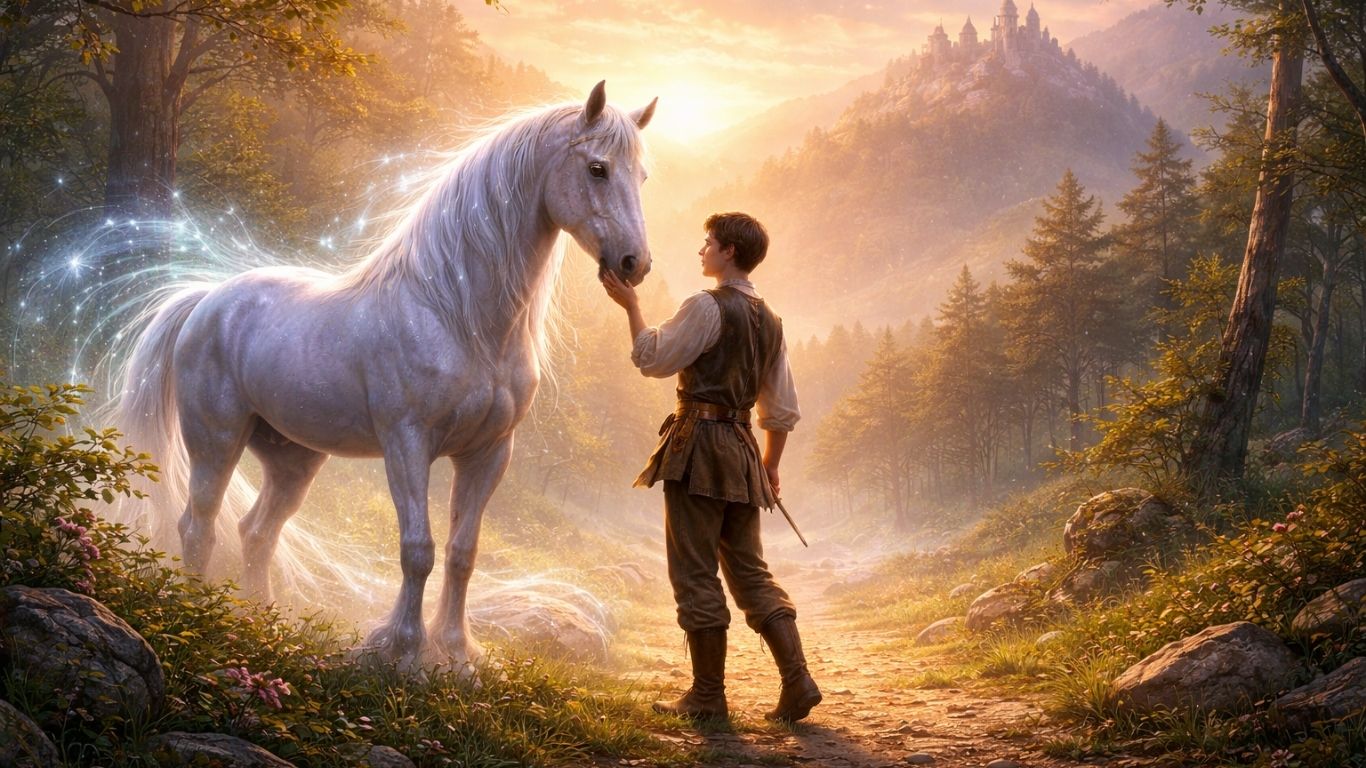 Концептуална илустрација со самовилско коњче и светлина - метафора за спас, ум и судбина