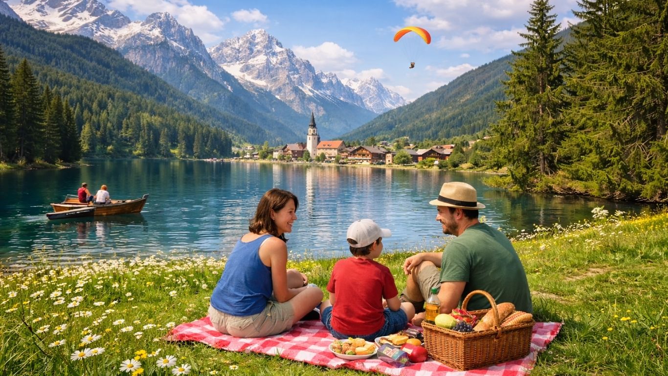 Концептуална илустрација на човек во светол пејзаж како симбол на внатрешна среќа и смисла