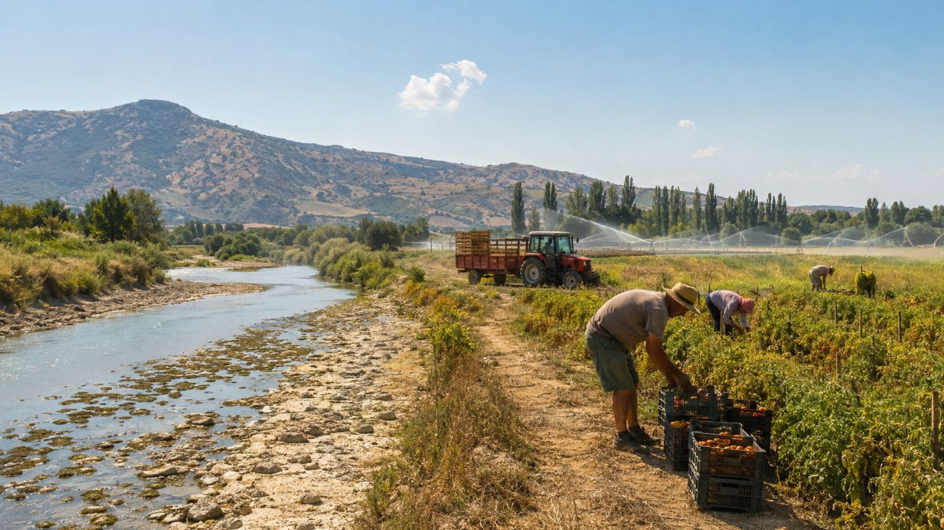 Ниските водостои, жештината и падот на продуктивноста го притискаат земјоделството, енергетиката, транспортот и европската економија.