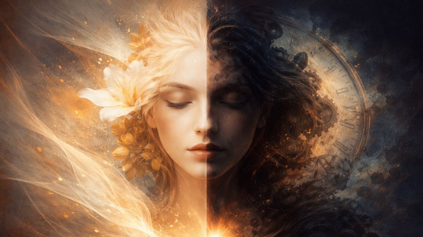 Концептуална визуелна метафора за внатрешна и надворешна убавина