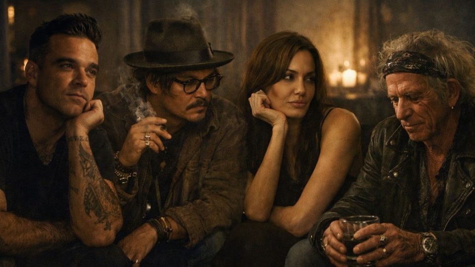 Роби Вилијамс, Џони Деп, Анџелина Џоли, Кејт Ричардс - славни личности во интимен и размислувачки момент далеку од сцената