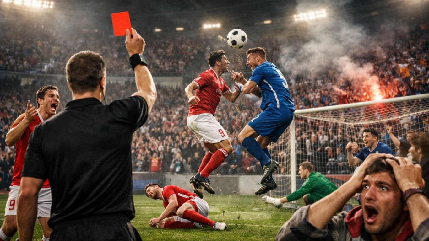 Непредвидлив момент на фудбалски натпревар со судија и публика