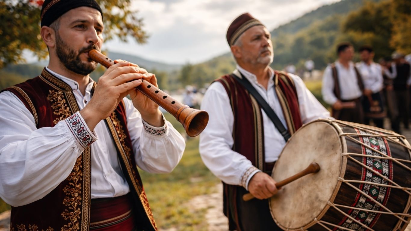 Македонска зурла и тапан во традиционален музички состав