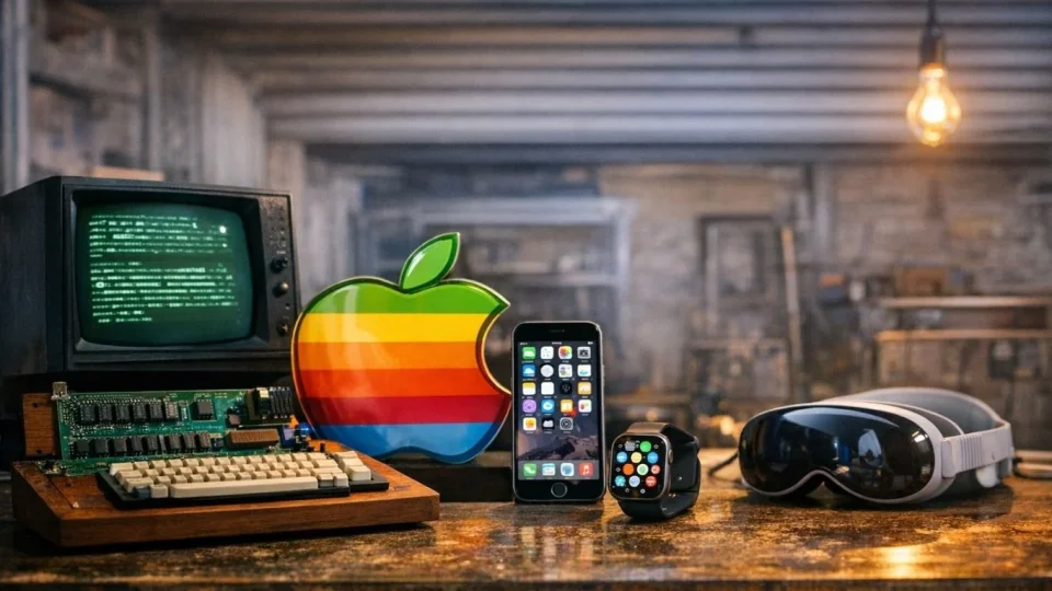Историја на Apple низ еден кадар - рана Apple технологија, iPhone, Apple Watch и Vision Pro